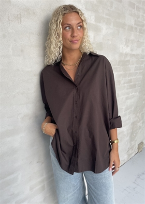 Clean poplin skjorte dark Brown Moshi Moshi 